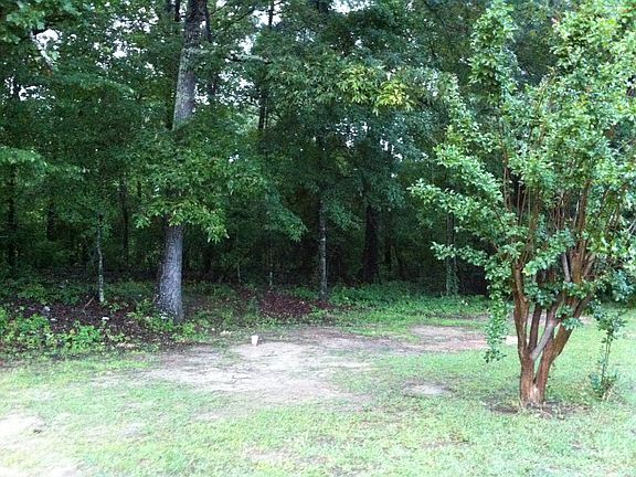 Private yard next to wooded area.