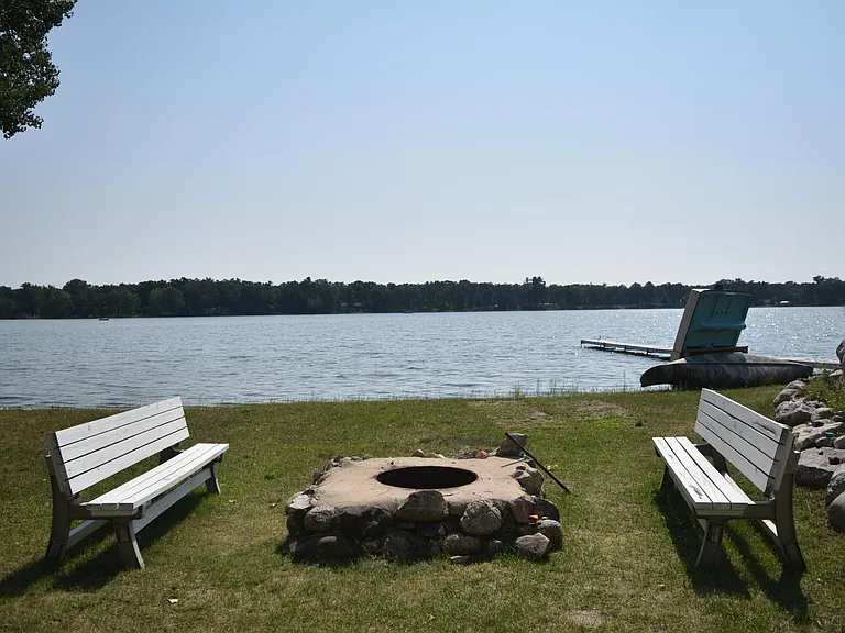 Back Yard on Fox Lake with firepit