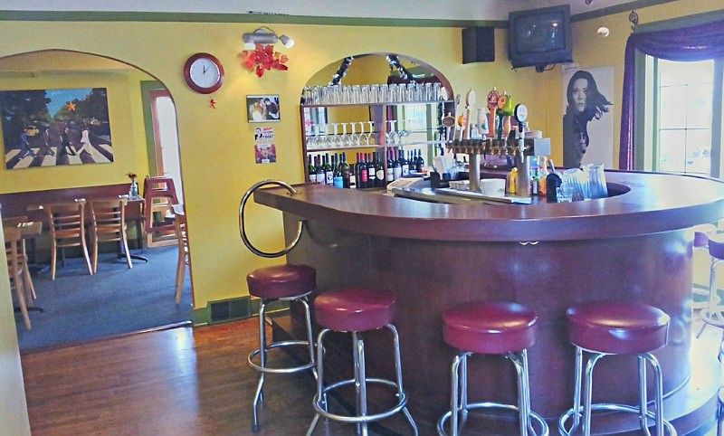 Bar and dining room.