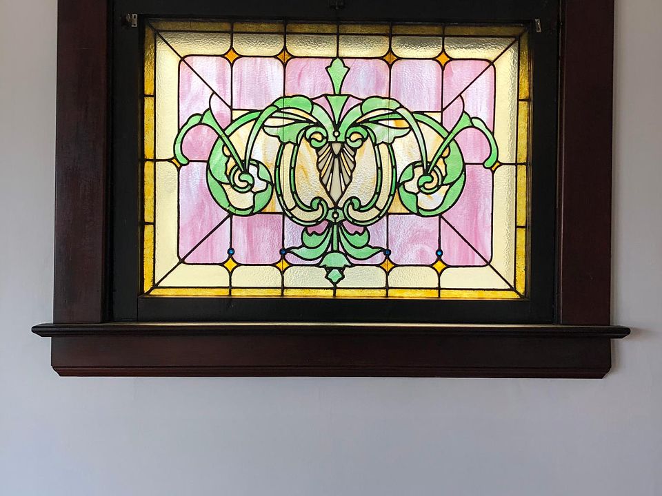 antique leaded glass window
