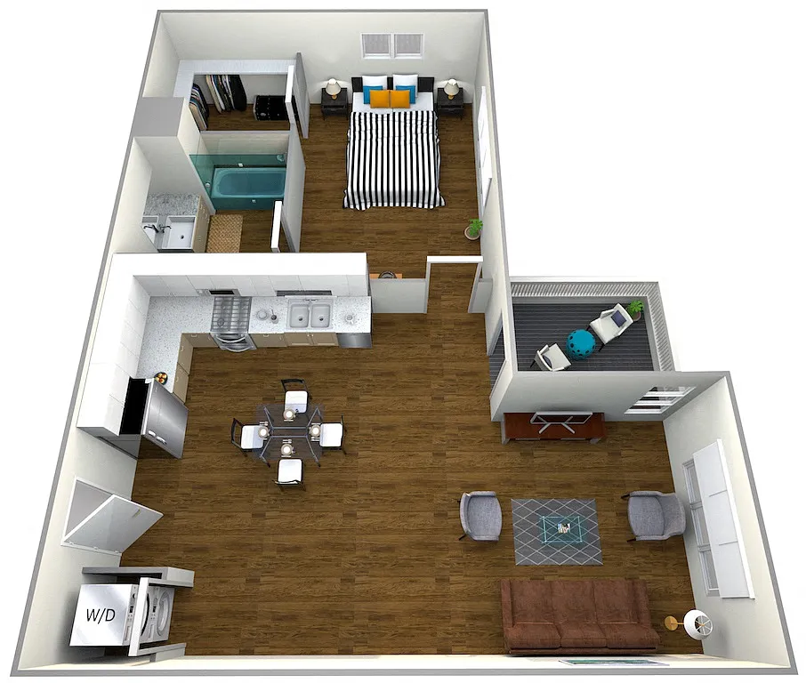 Floor plan 1 Bedroom, 1 Bathroom