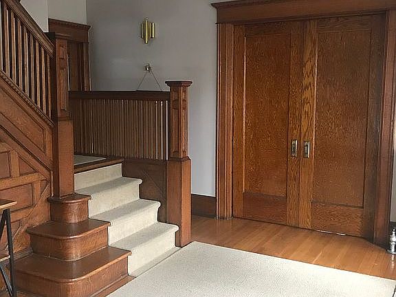 Oak staircase/pocket doors