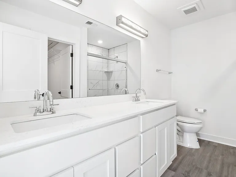 Double vanity with drawers in Primary suite