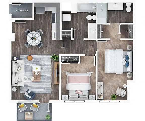 Floor plan 2X2 L