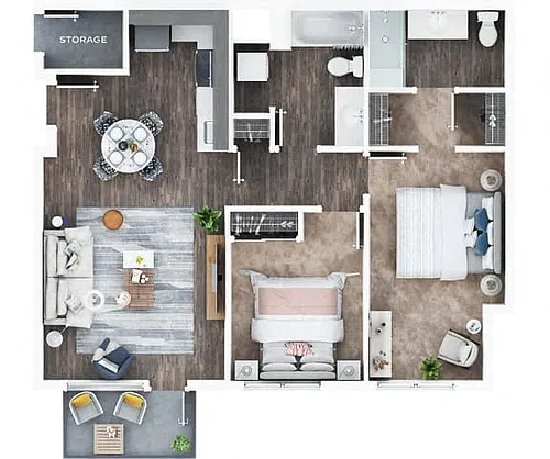 Floor plan 2X2 B