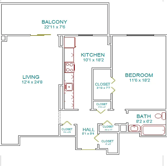 1 bed, 1055 sqft, $1,895 — Photo 1
