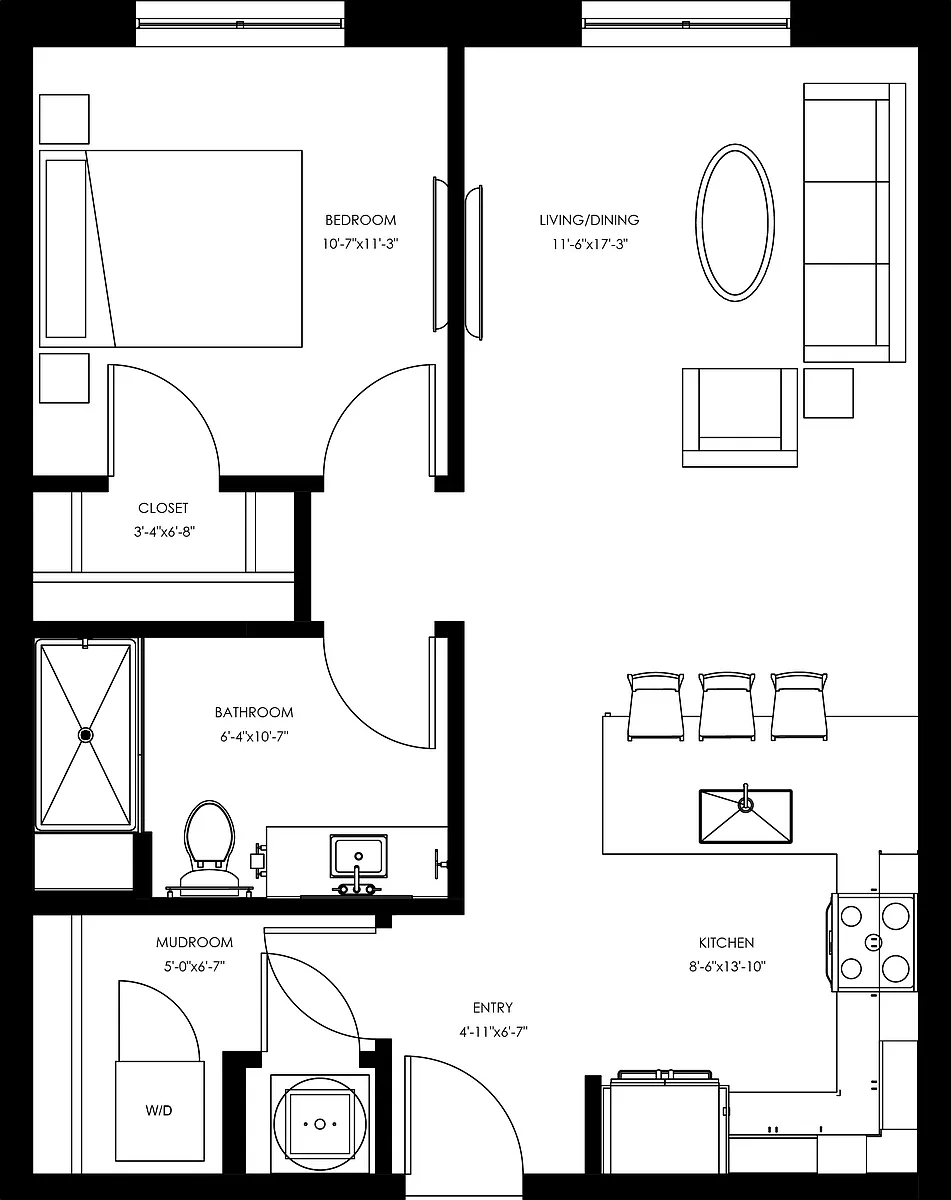 Floor plan A1 - One Bedroom