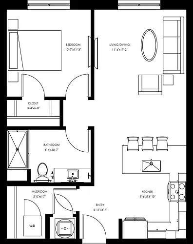 Floor plan A1 - One Bedroom