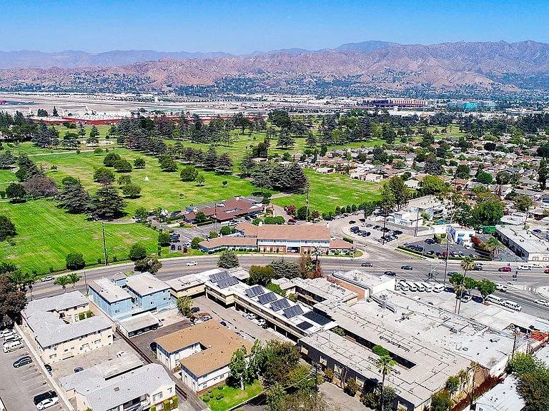Aerial drone photo of 10620 NoHo and the surrounding community.