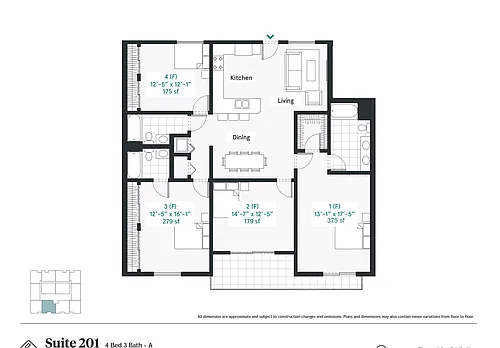 Floor plan 4 Beds 3 Baths