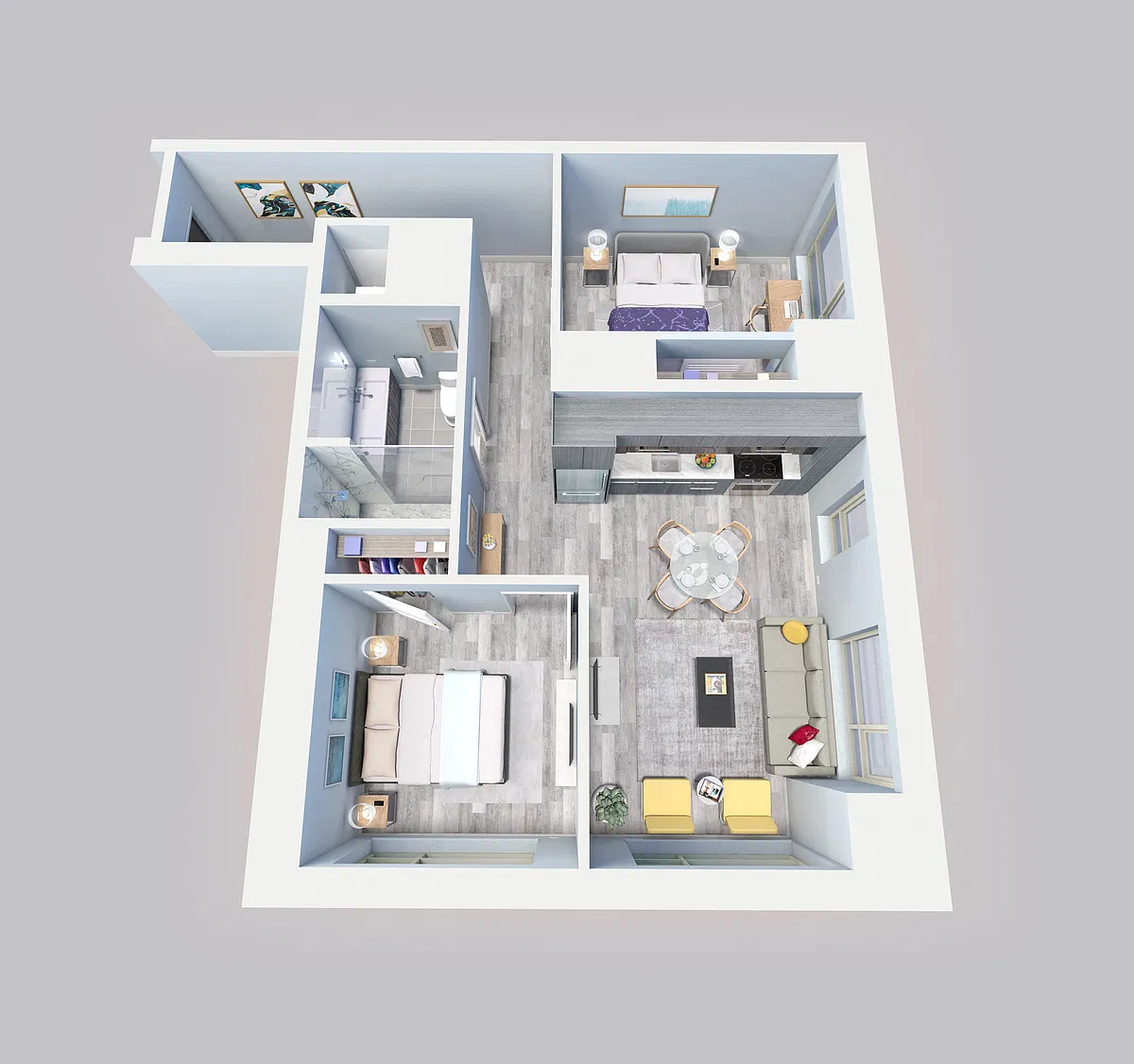 Floor plan 2 Bed, 1 Bath A