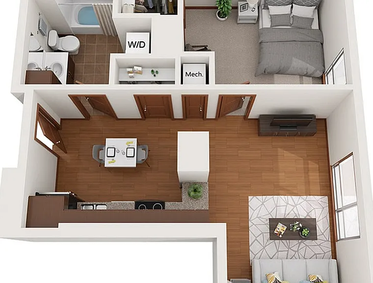 Floor Plan B2 | Domain | Apartments in Madison, WI Floor Plan B2 | Domain | Apartments in Madison, WI