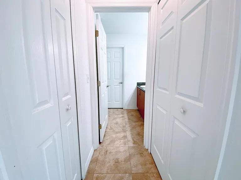 Master bedroom closets and access to bathroom