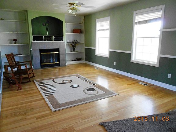 lovely fireplace/shelves