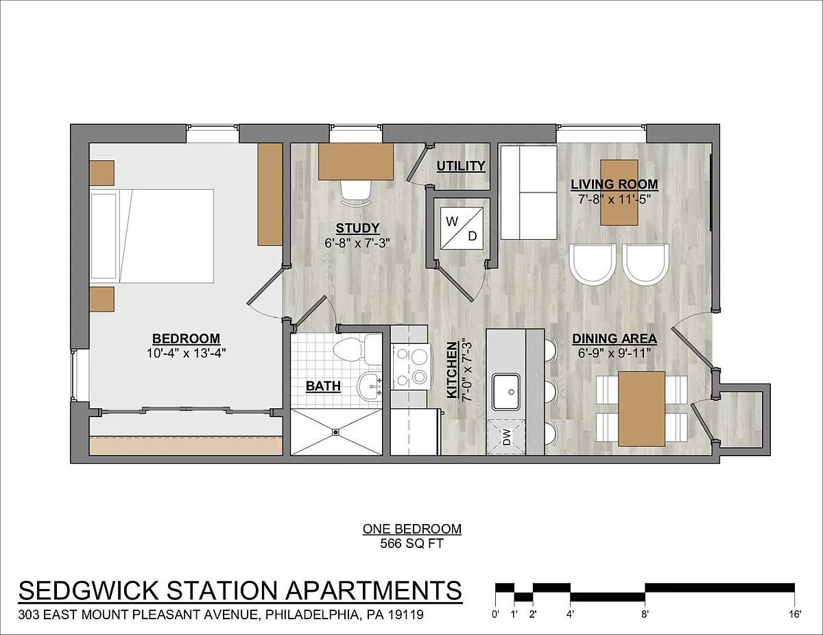 Floor plan 1 Bed | 1 Bath
