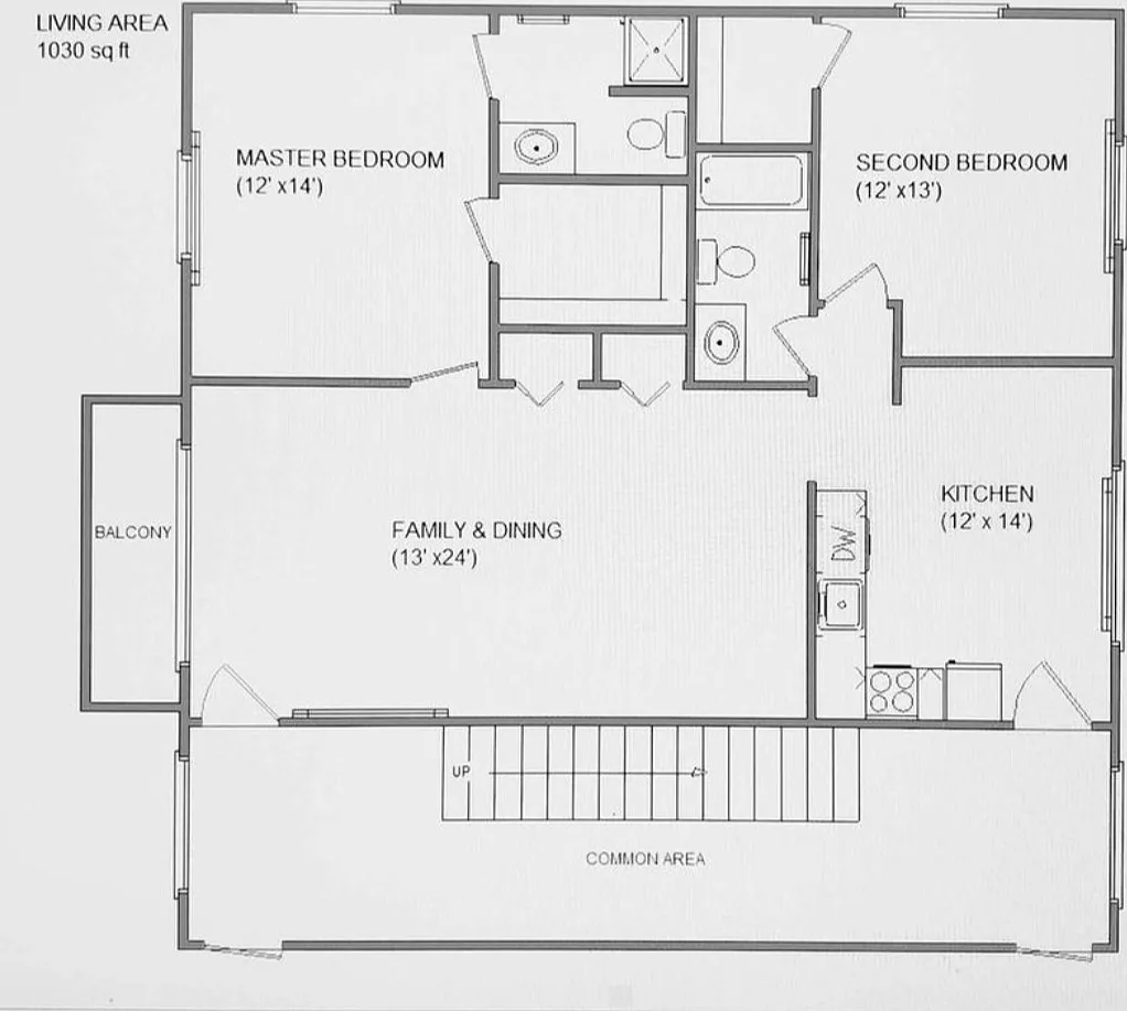 Large 2 bath 2 bedroom apartment — Photo 2