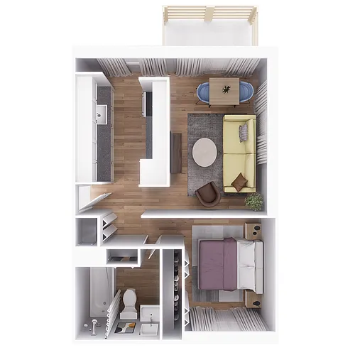 Floor plan 1 x 1- Avanti Reno