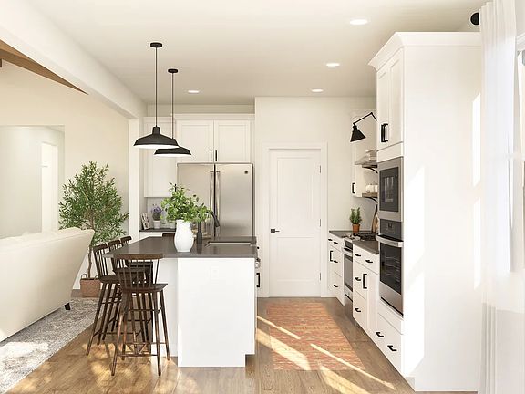 Kitchen with matte black hardware