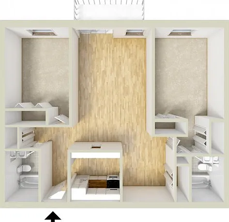 Two bedroom floor plan Two bedroom floor plan