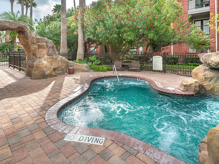 Large soaking spa in a resort-inspired setting