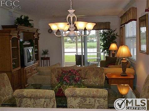 Tastefully decorated dining/living area.