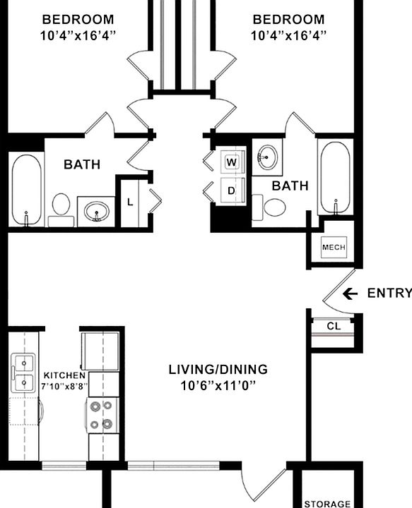 2 Bedroom Layout 2 Bedroom Layout