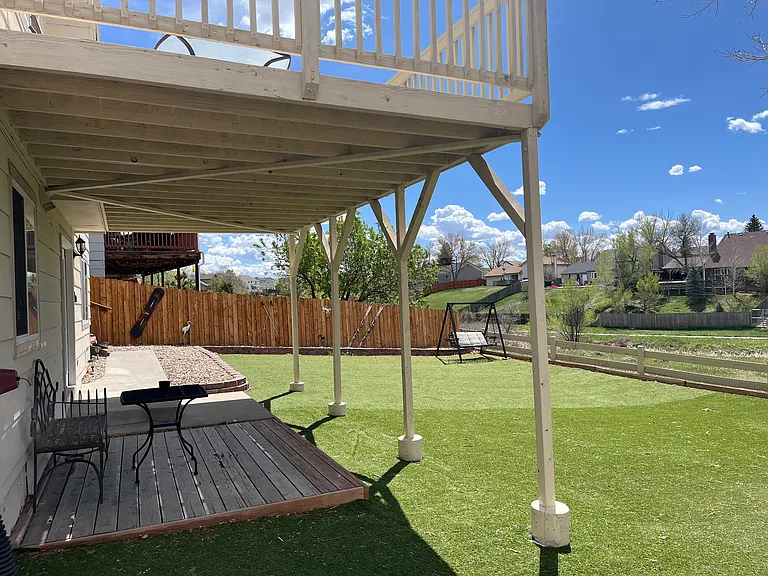 Covered patio is perfect to relax