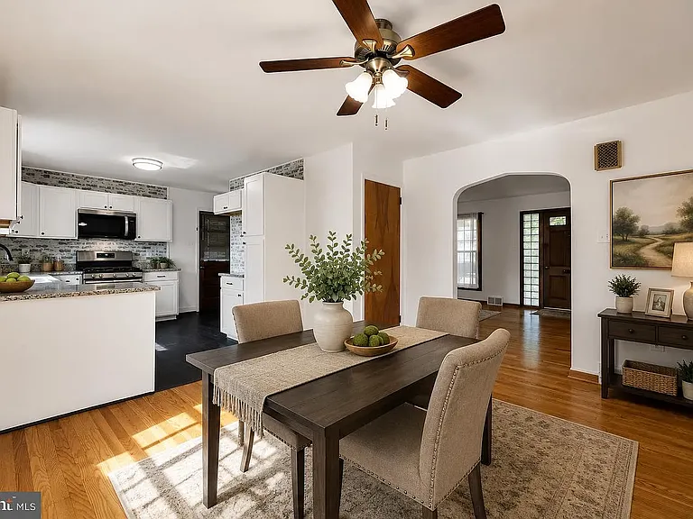 Dining room and kitchen