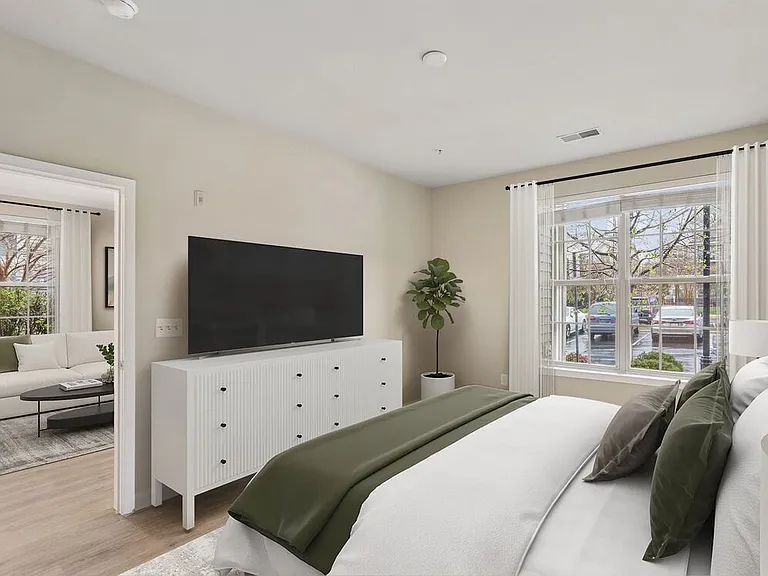 Renovated Package I bedroom with updated hard surface flooring