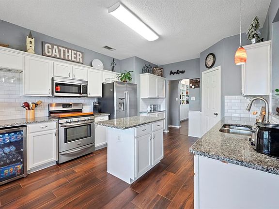 Gorgeous kitchen with new wine fridge!