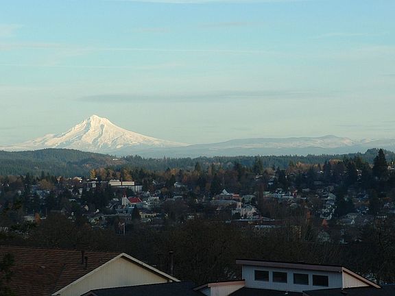 Mt. Hood view from upstairs balcony deck