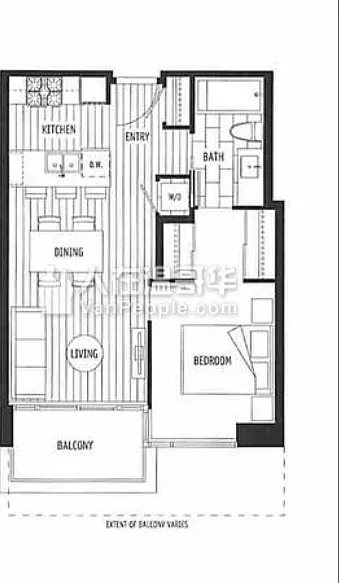1 bed, 511 sqft, $2,300 — Photo 2