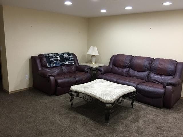 Living room - has large closet and fireplace