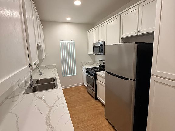 Kitchen with stainless steel appliances