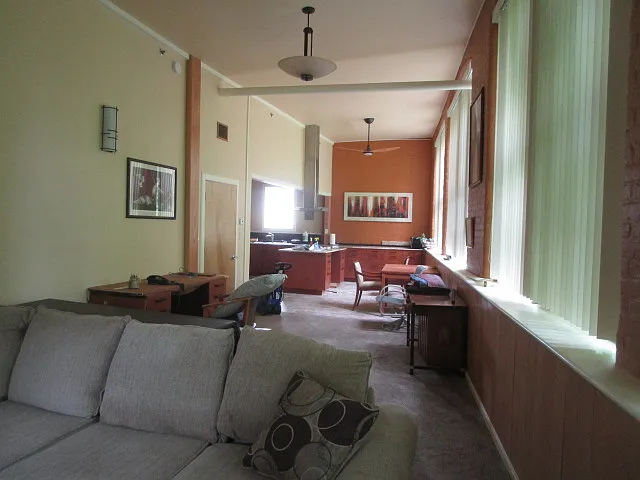 Living looking north to kitchen