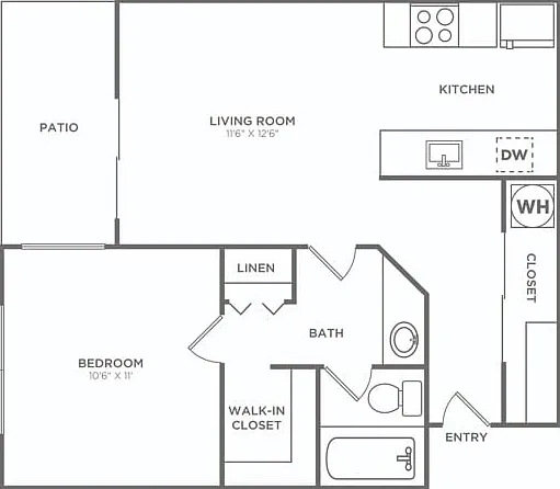 One Bedroom One Bath | 581 sq. ft. One Bedroom One Bath | 581 sq. ft.