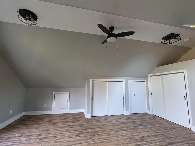 Attic bedroom with lots of closet space
