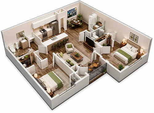 Floor plan 2 Bedrooms, 2 Bathrooms