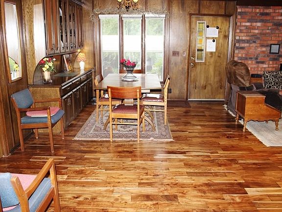 Dining Room with built in hutch with drawers and cabinets