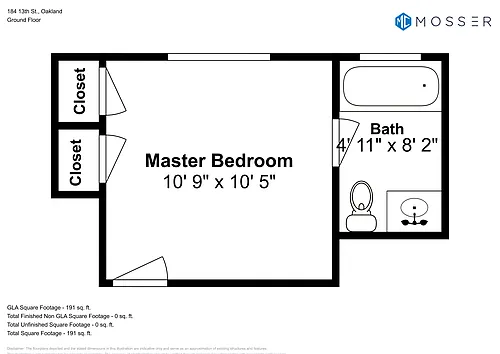 Floor plan SRO with Bath