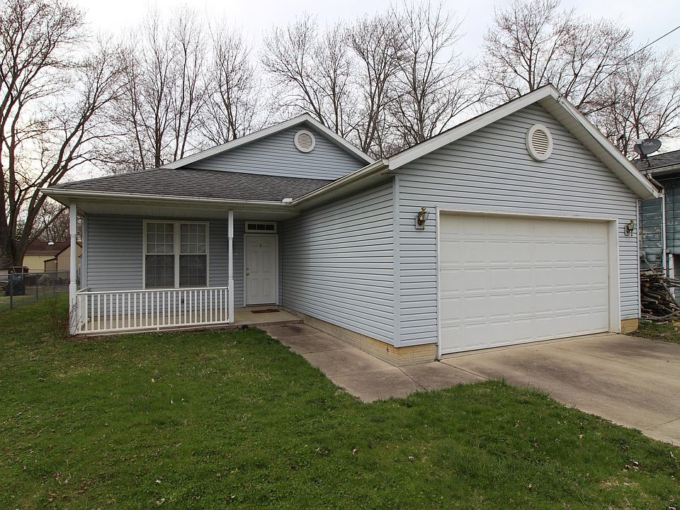 Two car attached garage and covered front porch