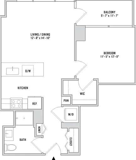 One Bedroom A-03.1 - 700 Sq. Ft. - Floors 26-46 One Bedroom A-03.1 - 700 Sq. Ft. - Floors 26-46