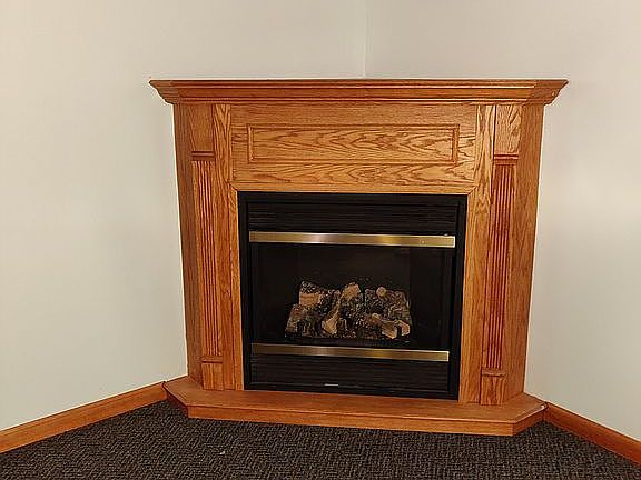 Gas fireplace in basement