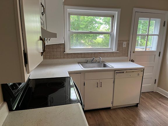kitchen with door to back porch