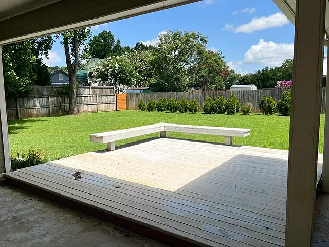 Outdoor deck with seating