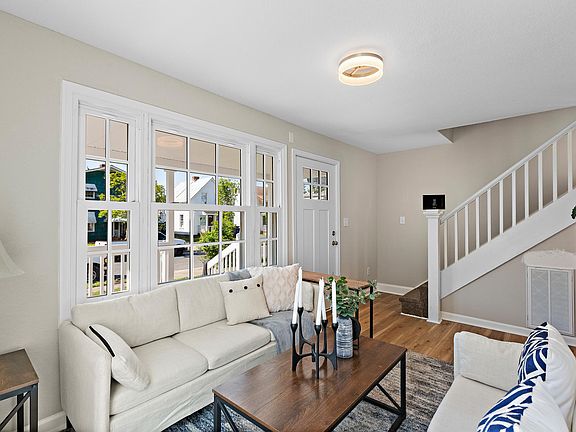 Steps go to two bedrooms upstairs.