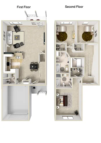 Floor plan Three Bedroom Townhouse