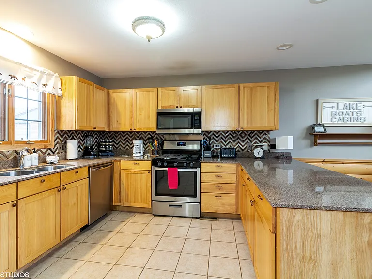 Kitchen with granite countertops