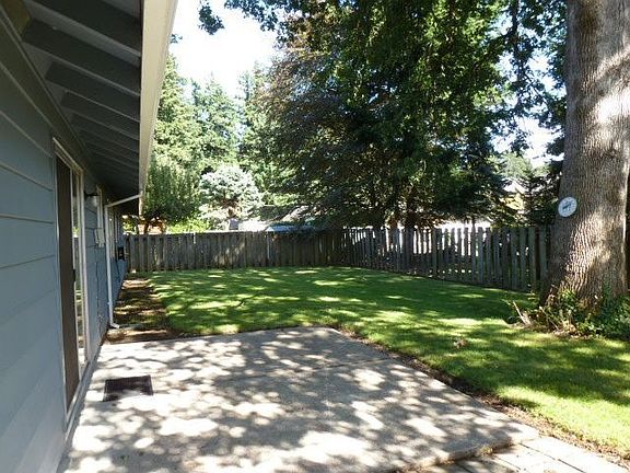 Large fenced backyard