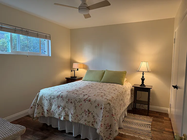 The queen bed is very comfortable. It's medium firm, all-foam.
